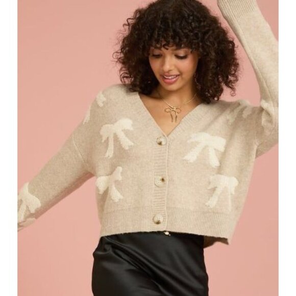 ALTAR'D STATE bow button front cardigan sweater size S - Picture 1 of 7